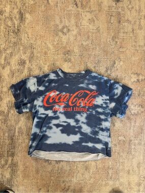 Coca Cola Navy and White Tie-Dye Logo Tee